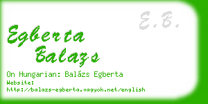 egberta balazs business card